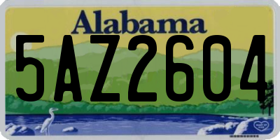 AL license plate 5AZ2604
