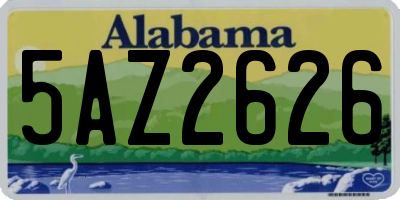 AL license plate 5AZ2626