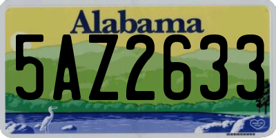 AL license plate 5AZ2633
