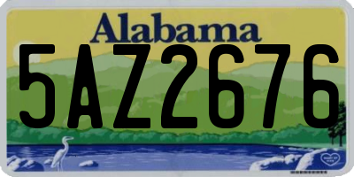 AL license plate 5AZ2676