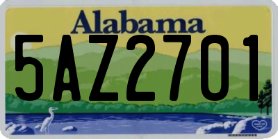 AL license plate 5AZ2701