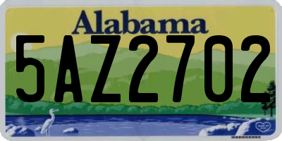 AL license plate 5AZ2702