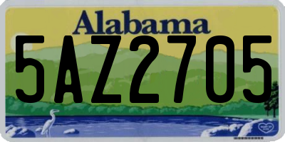 AL license plate 5AZ2705
