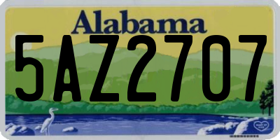 AL license plate 5AZ2707