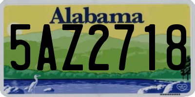 AL license plate 5AZ2718