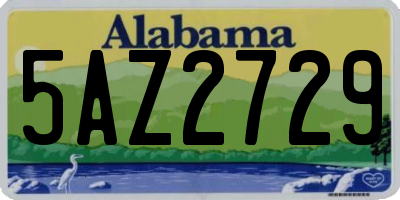 AL license plate 5AZ2729