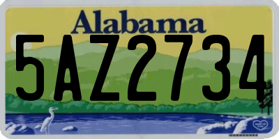 AL license plate 5AZ2734
