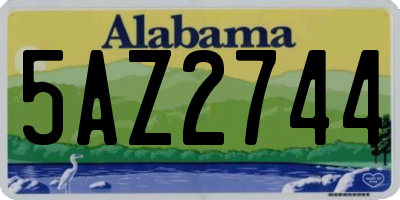 AL license plate 5AZ2744