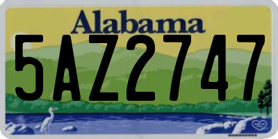 AL license plate 5AZ2747