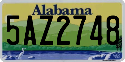 AL license plate 5AZ2748