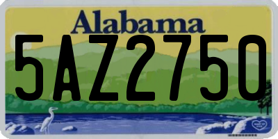 AL license plate 5AZ2750