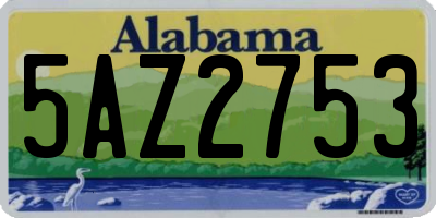 AL license plate 5AZ2753