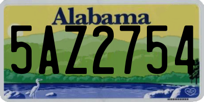 AL license plate 5AZ2754