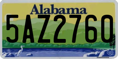 AL license plate 5AZ2760