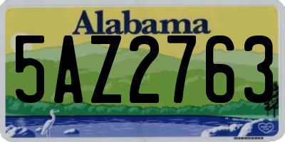 AL license plate 5AZ2763