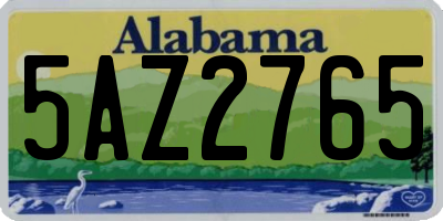 AL license plate 5AZ2765