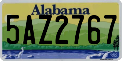 AL license plate 5AZ2767