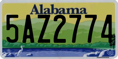 AL license plate 5AZ2774