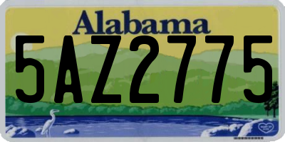 AL license plate 5AZ2775