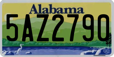 AL license plate 5AZ2790