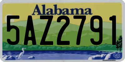 AL license plate 5AZ2791