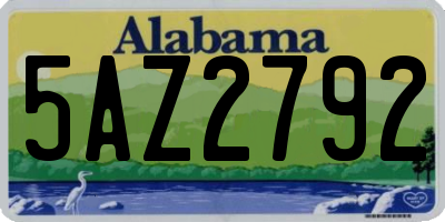 AL license plate 5AZ2792