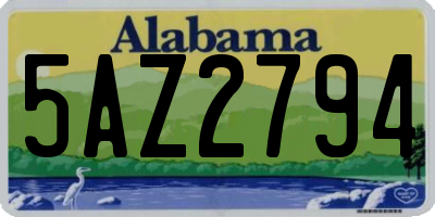 AL license plate 5AZ2794