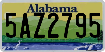 AL license plate 5AZ2795