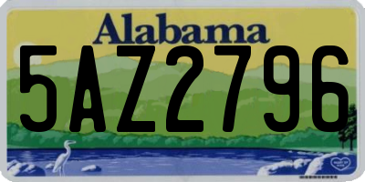AL license plate 5AZ2796