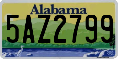 AL license plate 5AZ2799