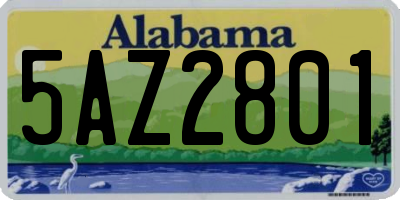 AL license plate 5AZ2801