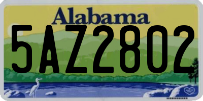 AL license plate 5AZ2802