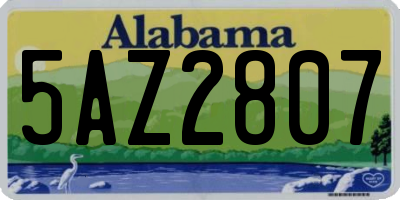 AL license plate 5AZ2807