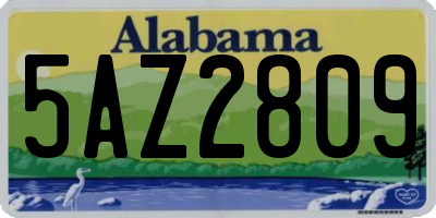AL license plate 5AZ2809
