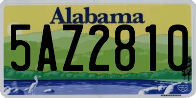 AL license plate 5AZ2810