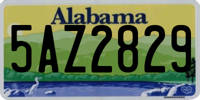 AL license plate 5AZ2829