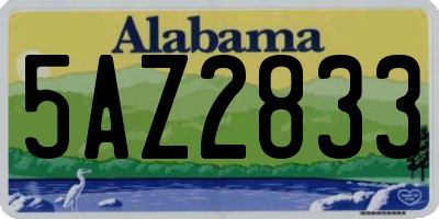 AL license plate 5AZ2833