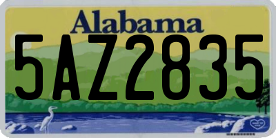 AL license plate 5AZ2835