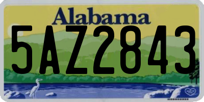 AL license plate 5AZ2843