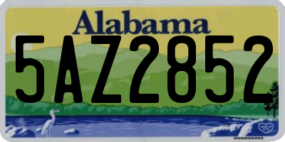 AL license plate 5AZ2852