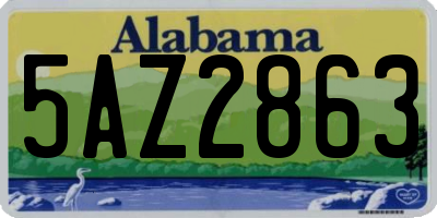 AL license plate 5AZ2863