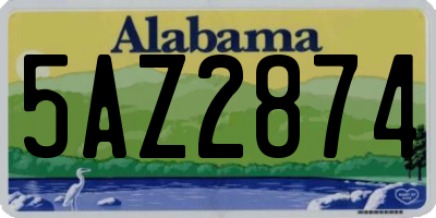 AL license plate 5AZ2874