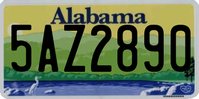 AL license plate 5AZ2890