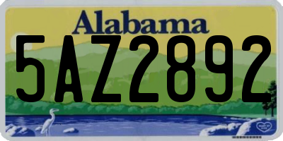 AL license plate 5AZ2892