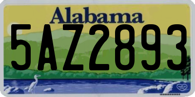 AL license plate 5AZ2893
