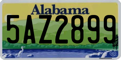 AL license plate 5AZ2899