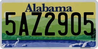 AL license plate 5AZ2905