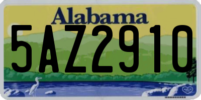 AL license plate 5AZ2910