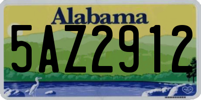AL license plate 5AZ2912