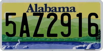 AL license plate 5AZ2916